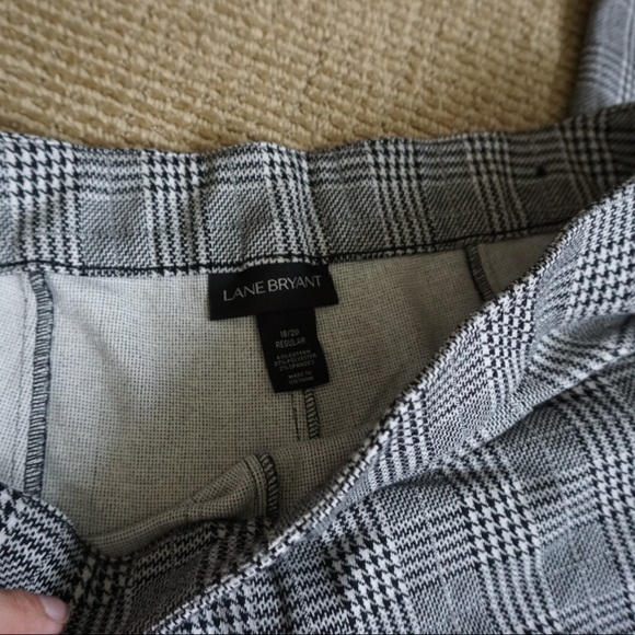 Lane Bryant Herringbone Plaid Flare Ponte Trouser - Picture 3 of 4